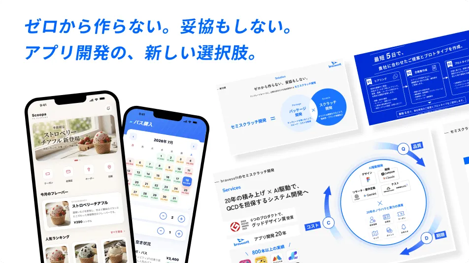 ゼロから作らない。妥協もしない。アプリ開発の、新しい選択肢。